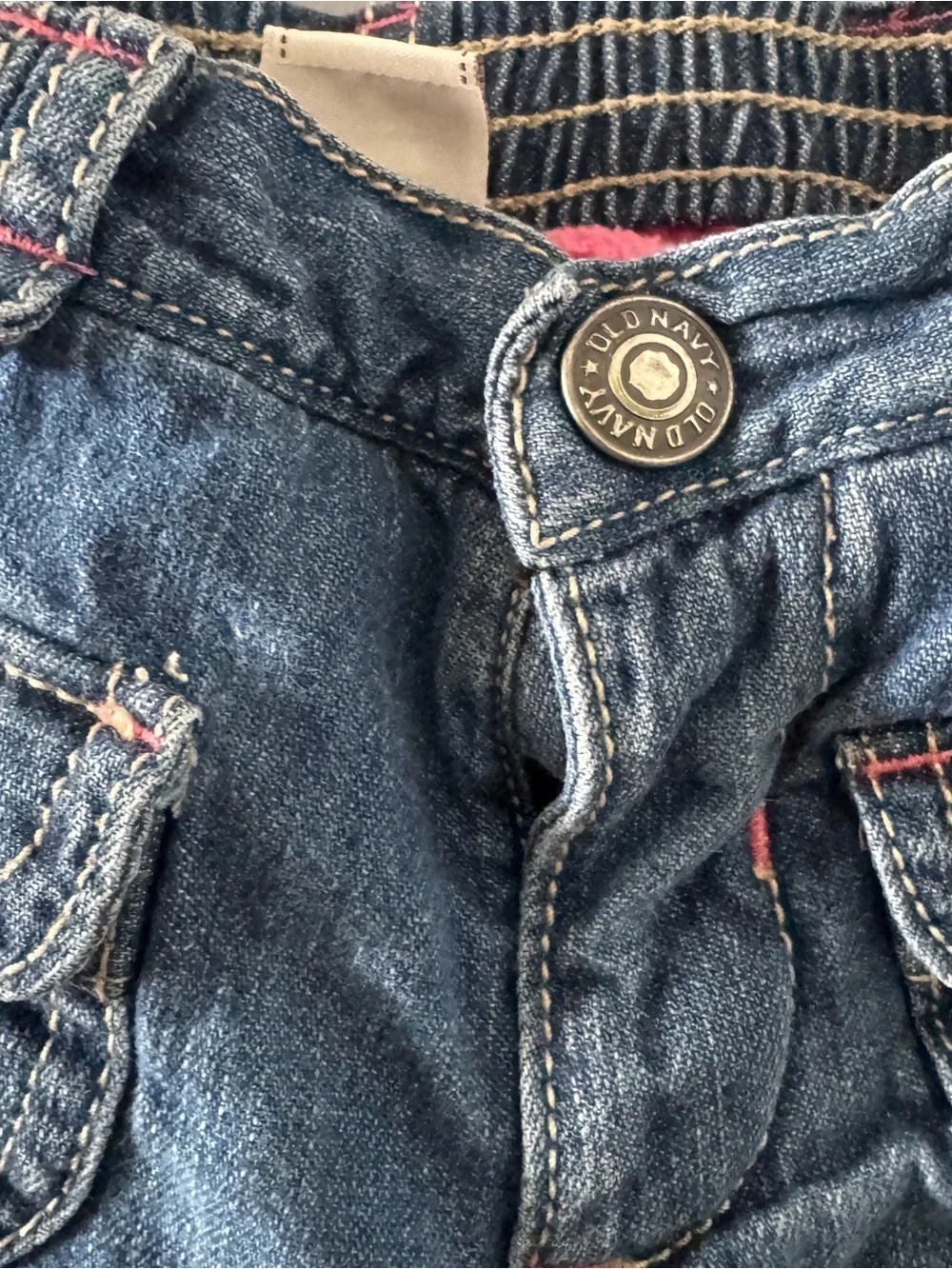 Old Navy Blue Denim Baby Jeans with Pink Lining